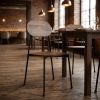 Set of Two Brown And Black Metal and Wood King Louis Back Dining Side Chairs