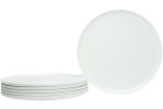 White Six Piece Round Coupe Porcelain Service For Six Dinner Plate Set
