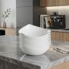 White Six Piece Triangle Bone China Service For Six Bowl Set