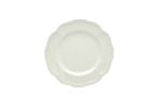 White Four Piece Round Scallop Stoneware Service For Four Salad Plate Set
