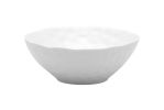 White Six Piece Round Pebbled Porcelain Service For Six Bowl Set