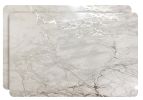 12" X 18" Silver And Gray Abstract Placemats