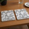 15" X 15" Gray And Gold Abstract Agglomerated cork Square Placemats
