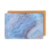 18" Set of Two Blue Abstract Faux Marble Cork Placemats