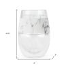 Clear White And Black Tritan Plastic Convex Curve Shape Stemless All Purpose Wine Glass
