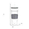 Clear And Gray Plastic Straight Shape Stemless All Purpose Wine Glass