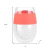 Clear And Coral Tritan Plastic Convex Curve Shape Stemless All Purpose Wine Glass