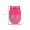 Magenta Tritan Plastic Convex Curve Shape Stemless All Purpose Wine Glass