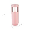 Clear And Blush Stainless Steel Straight Shape Stemless Drinking Glass