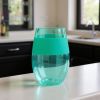 Green Tritan Plastic Convex Curve Shape Stemless All Purpose Wine Glass