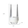 Set of Four Clear And White Plastic Angular Shape Stemless White Wine Glass