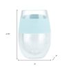 Clear And Blue Tritan Plastic Convex Curve Shape Stemless All Purpose Wine Glass