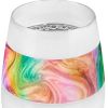 Clear Green And Pink Tritan Plastic Convex Curve Shape Stemless All Purpose Wine Glass