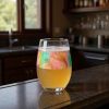 Clear Green And Pink Tritan Plastic Convex Curve Shape Stemless All Purpose Wine Glass