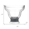 Set of Two Clear And Green Plastic Unique Shape Stemless Margarita Glass