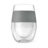 Set of Two Clear And Gray Tritan Plastic Convex Curve Shape Stemless All Purpose Wine Glass