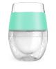 Set of Two Clear And Mint Green Tritan Plastic Convex Curve Shape Stemless All Purpose Wine Glass
