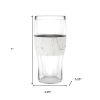 Set of Two Clear And White Tritan Plastic Unique Shape Stemless Pint Glass