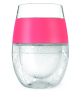 Set of Two Clear And Coral Tritan Plastic Convex Curve Shape Stemless All Purpose Wine Glass