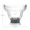 Set of Two Clear And Gray Tritan Plastic Unique Shape Stemless Margarita Glass