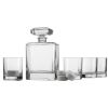 Set of Four Clear Crystal Straight Shape Stemless Decanter