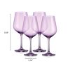 Set of Four Purple Crystal Balloon Bowl Stemmed Red Wine Glass