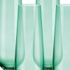 Set of Four Green Crystal Narrowing Shape Stemmed Flute