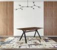 63" Brown and Black Wood Trestle Base Dining Table