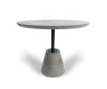35" Gray Concrete Pedestal Base Round Top Dining Table