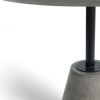35" Gray Concrete Pedestal Base Round Top Dining Table