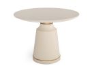 39" Off White Concrete Pedestal Base Round Top Dining Table