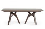 79" Brown Solid Wood Double Pedestal Base Dining Table