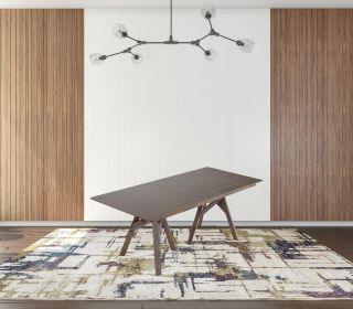 79" Brown Solid Wood Double Pedestal Base Dining Table