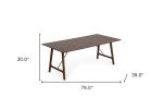 79" Brown Wood Dining Table