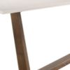 87" White and Brown Faux Marble and Solid Wood Trestle Base Dining Table
