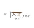 95" Brown Solid Manufactured Wood Dining Table