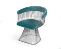 Teal And Silver Velvet Steel Windsor Back Dining Arm Chair
