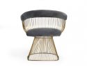 Gray And Gold Velvet Steel Windsor Back Dining Arm Chair