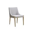 Gray And Brass Upholstered Fabric Dining Side Chair