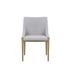 Gray And Brass Upholstered Fabric Dining Side Chair