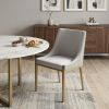 Gray And Brass Upholstered Fabric Dining Side Chair