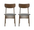 Set of Two Gray And Brown Upholstered Fabric Open Back Dining Side Chairs