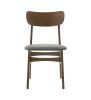 Set of Two Gray And Brown Upholstered Fabric Open Back Dining Side Chairs