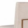 Set of Two Beige And Brass Upholstered Velvet Dining Side Chairs