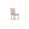 Set of Two Beige And Brass Upholstered Velvet Dining Side Chairs