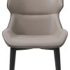 Gray and Black Upholstered Faux Leather Dining Side Chair