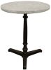 24" Gray And Black Stone And Iron Round Dining Table