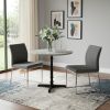 24" Gray And Black Stone And Iron Round Dining Table