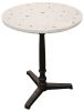 24" Ivory and Brown Stone and Iron Pedestal Base Round Top Dining Table