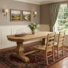 84" Natural Solid Wood Trestle Base Dining Table